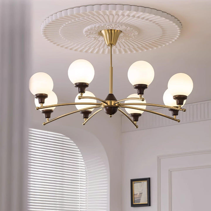 Sciolari Chandelier | Vintage Walnut & Glass Branch Lighting | Vinlighting | Vinlighting