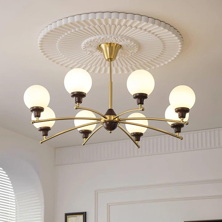 Sciolari Chandelier | Vintage Walnut & Glass Branch Lighting | Vinlighting | Vinlighting