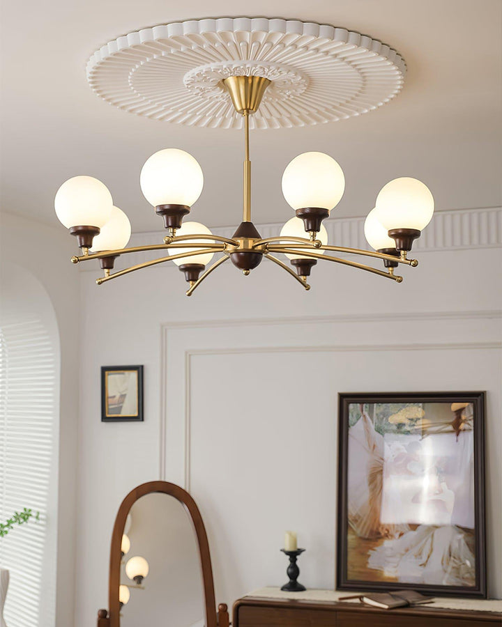 Sciolari Chandelier | Vintage Walnut & Glass Branch Lighting | Vinlighting | Vinlighting
