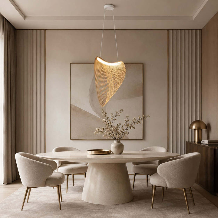 Sculptural Wood Pendant Light for Dining and Living Rooms | Vinlighting