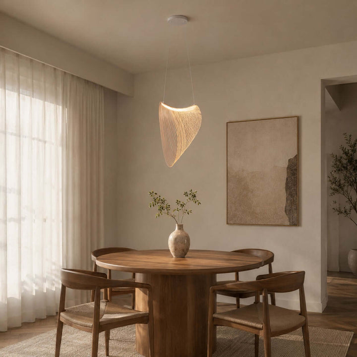 Sculptural Wood Pendant Light for Dining and Living Rooms | Vinlighting