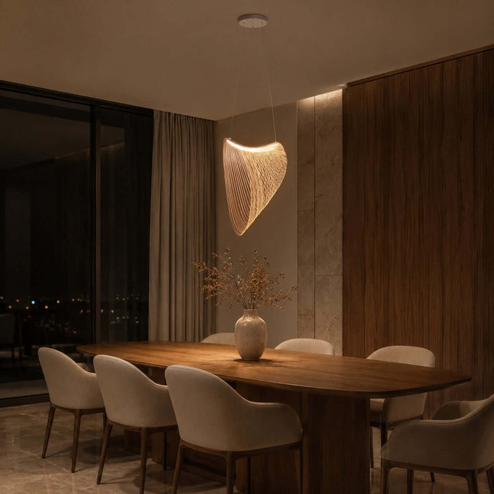 Sculptural Wood Pendant Light for Dining and Living Rooms | Vinlighting
