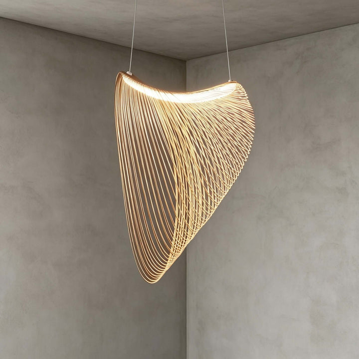 Sculptural Wood Pendant Light for Dining and Living Rooms | Vinlighting