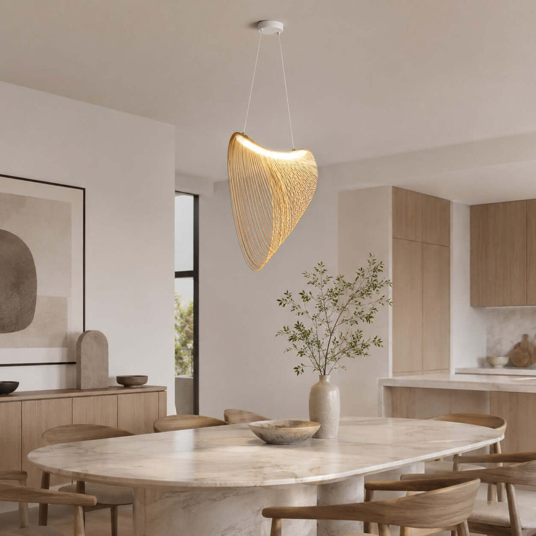 Sculptural Wood Pendant Light for Dining and Living Rooms | Vinlighting