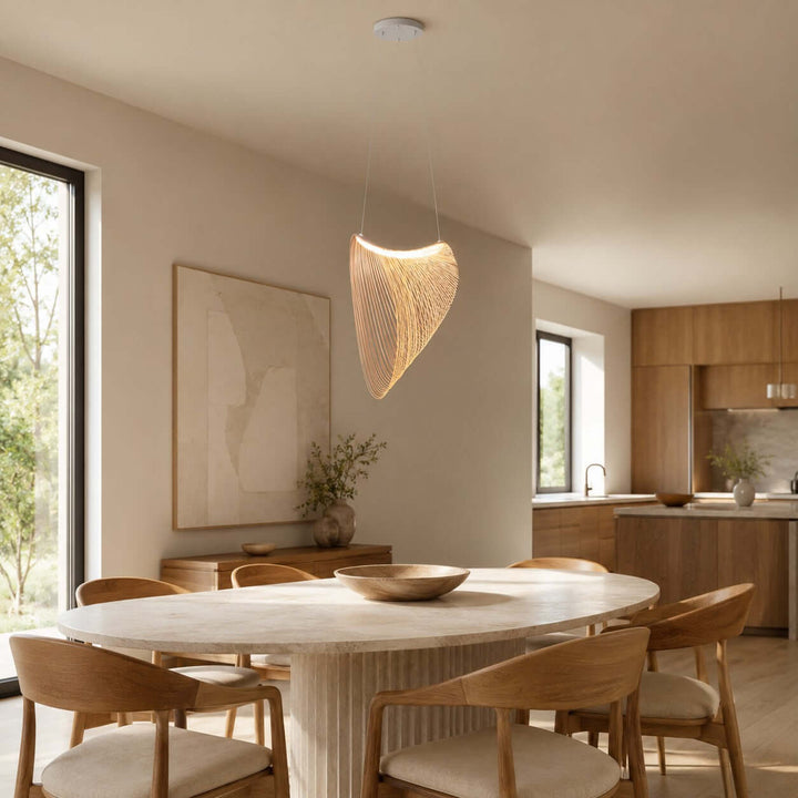 Sculptural Wood Pendant Light for Dining and Living Rooms | Vinlighting