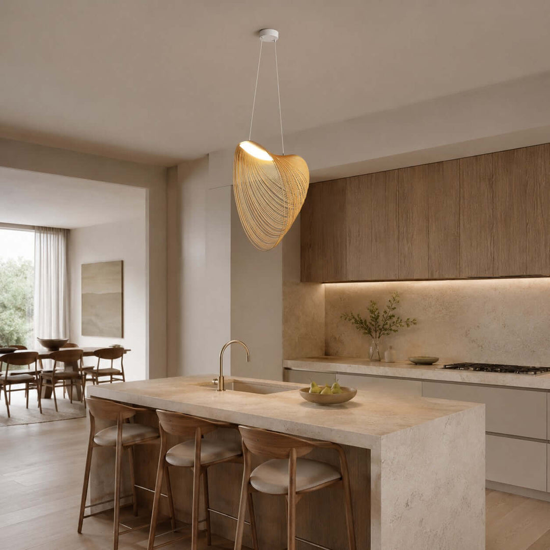 Sculptural Wood Pendant Light for Dining and Living Rooms | Vinlighting