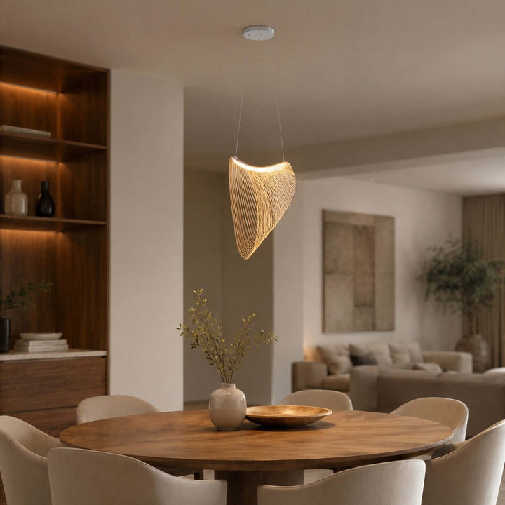 Sculptural Wood Pendant Light for Dining and Living Rooms | Vinlighting