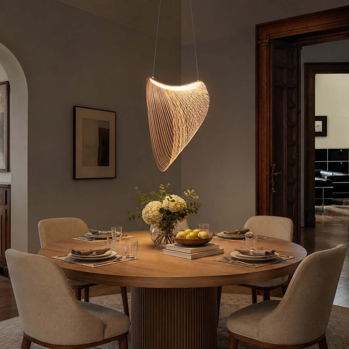 Sculptural Wood Pendant Light for Dining and Living Rooms | Vinlighting