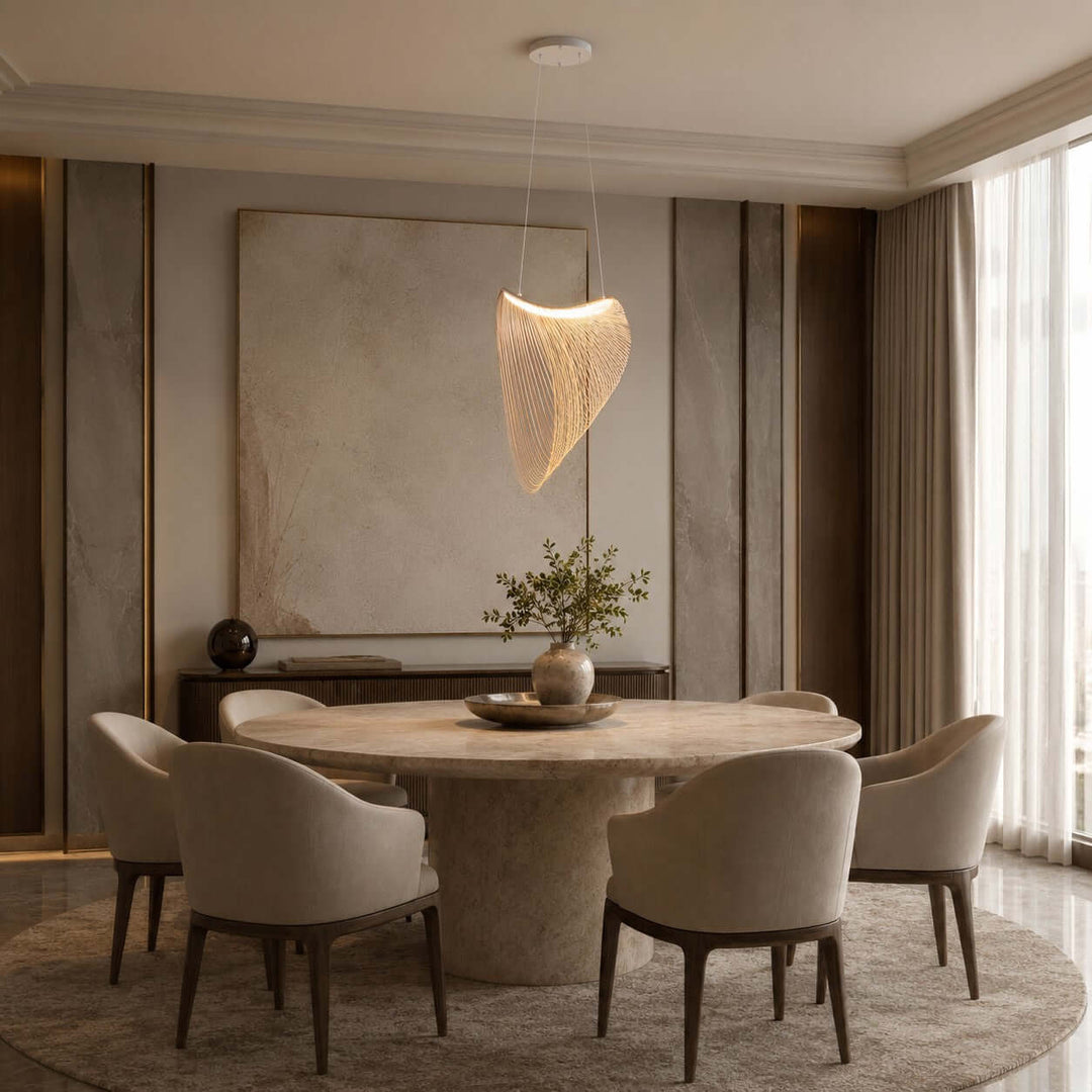 Sculptural Wood Pendant Light for Dining and Living Rooms | Vinlighting