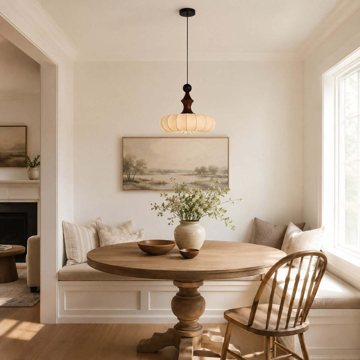 Senna Pendant Light - Japanese Bedside Silk Lantern Shade Light | Vinlighting