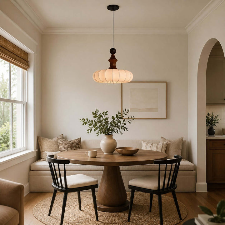 Senna Pendant Light - Japanese Bedside Silk Lantern Shade Light | Vinlighting