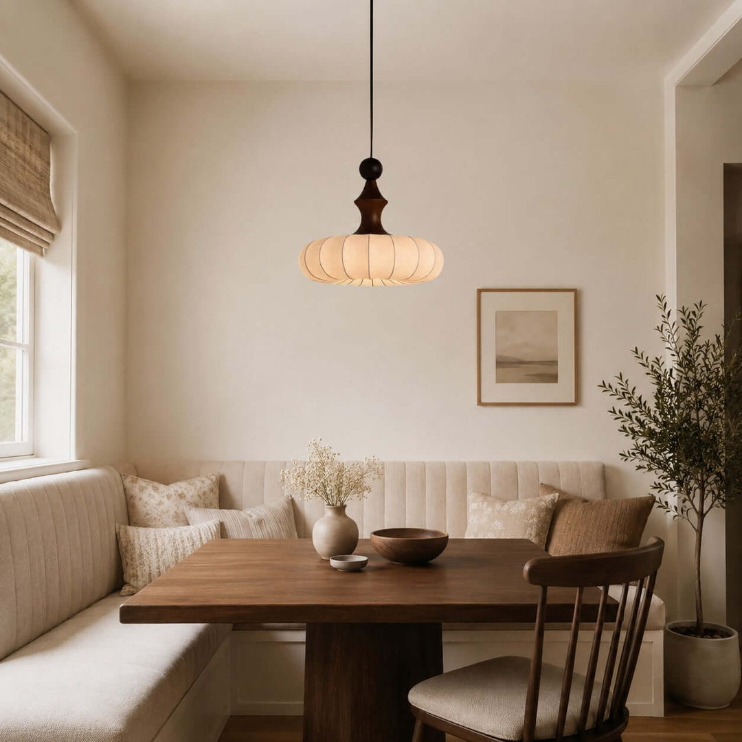 Senna Pendant Light - Japanese Bedside Silk Lantern Shade Light | Vinlighting