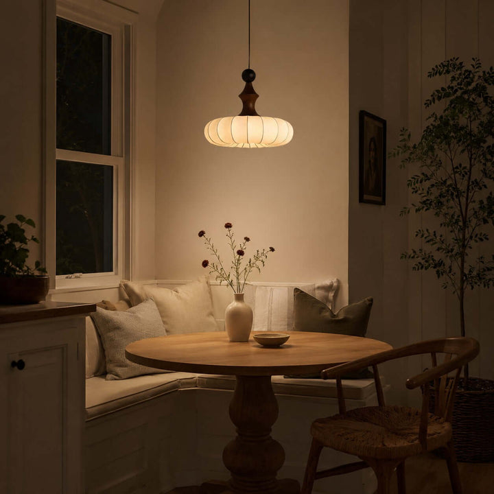 Senna Pendant Light - Japanese Bedside Silk Lantern Shade Light | Vinlighting