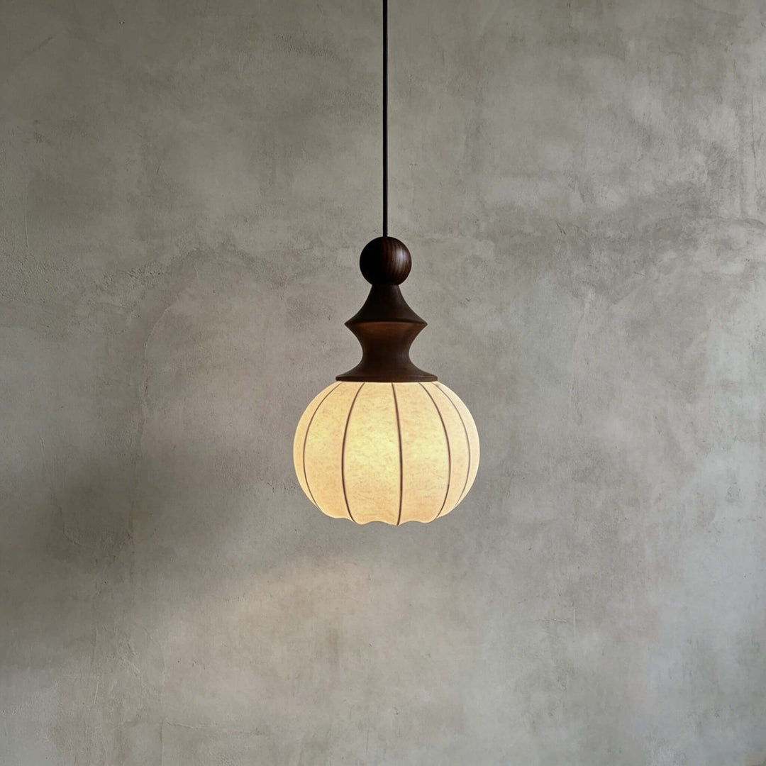 Senna Pendant Light - Japanese Bedside Silk Lantern Shade Light | Vinlighting