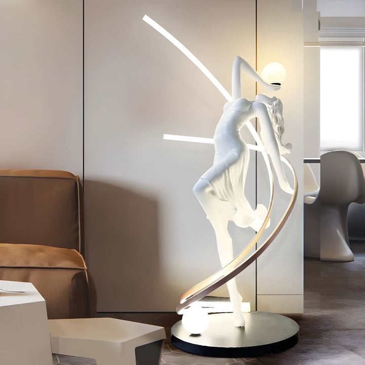 Seralya Sculpture Floor Lamp – Art Deco Sculpture Lighting