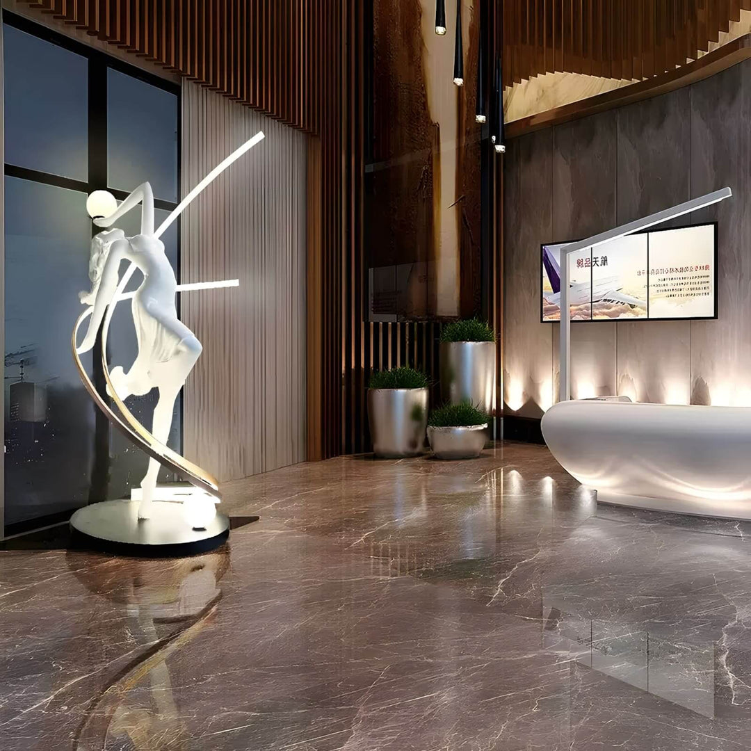Seralya Sculpture Floor Lamp – Art Deco Sculpture Lighting
