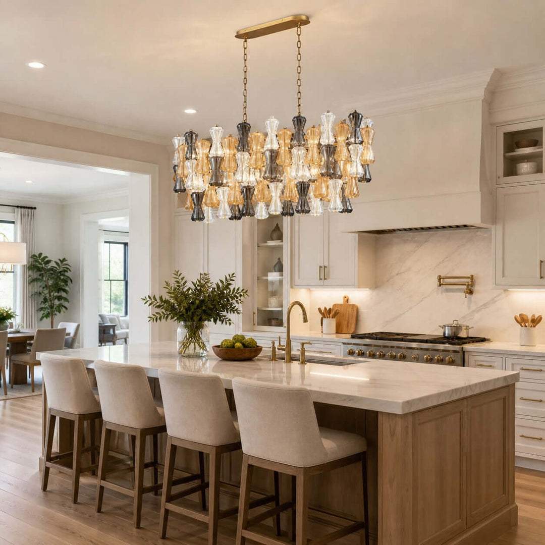 Seravia Chandelier - Murano Glass Chandelier for Kitchen Island