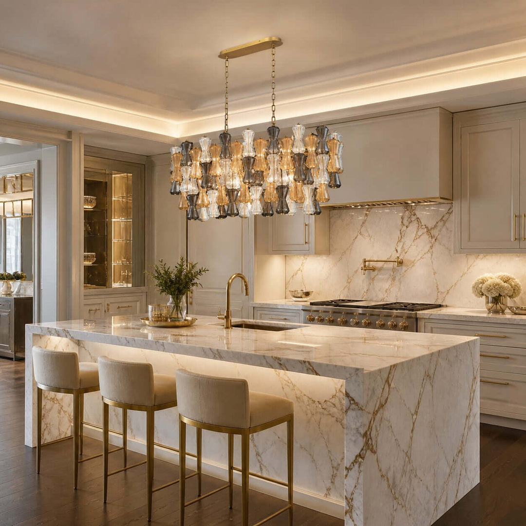 Seravia Chandelier - Murano Glass Chandelier for Kitchen Island