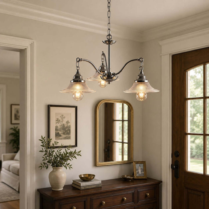 Serelle Ribbed Glass Chandelier for French Style Interiors | Vinlighting
