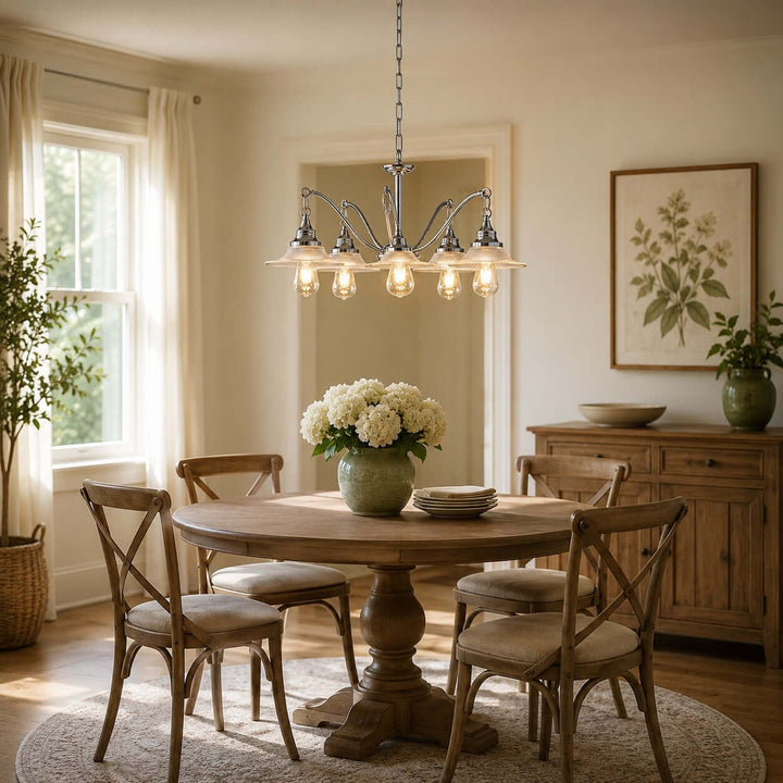 Serelle Ribbed Glass Chandelier for French Style Interiors | Vinlighting