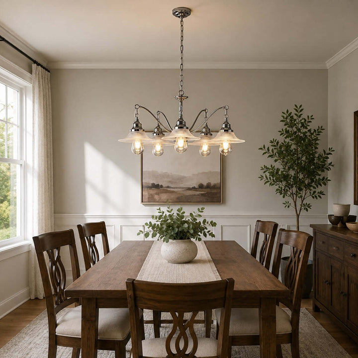 Serelle Ribbed Glass Chandelier for French Style Interiors | Vinlighting