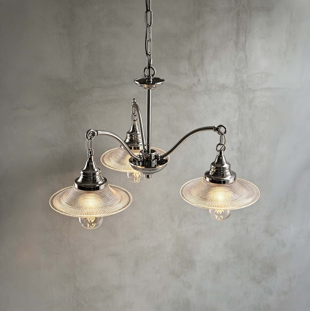 Serelle Ribbed Glass Chandelier for French Style Interiors | Vinlighting