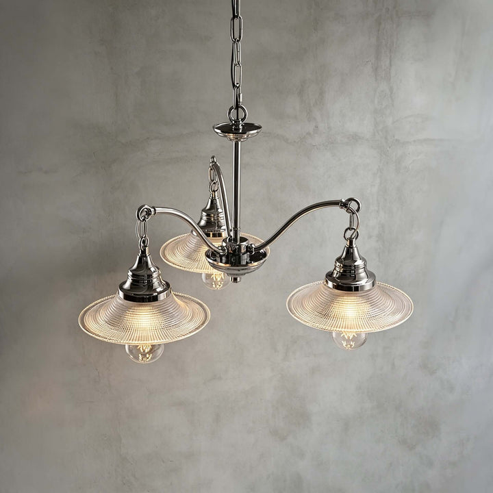 Serelle Ribbed Glass Chandelier for French Style Interiors | Vinlighting