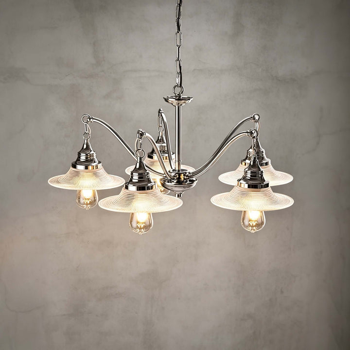 Serelle Ribbed Glass Chandelier for French Style Interiors | Vinlighting