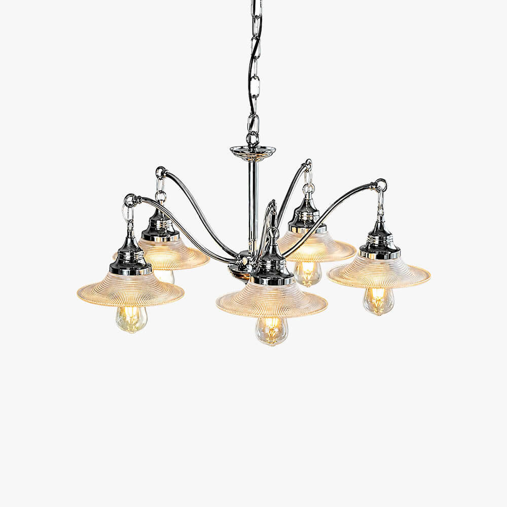 Serelle Ribbed Glass Chandelier for French Style Interiors | Vinlighting