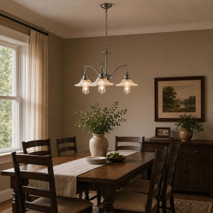 Serelle Ribbed Glass Chandelier for French Style Interiors | Vinlighting