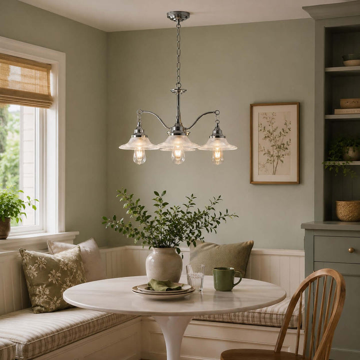 Serelle Ribbed Glass Chandelier for French Style Interiors | Vinlighting