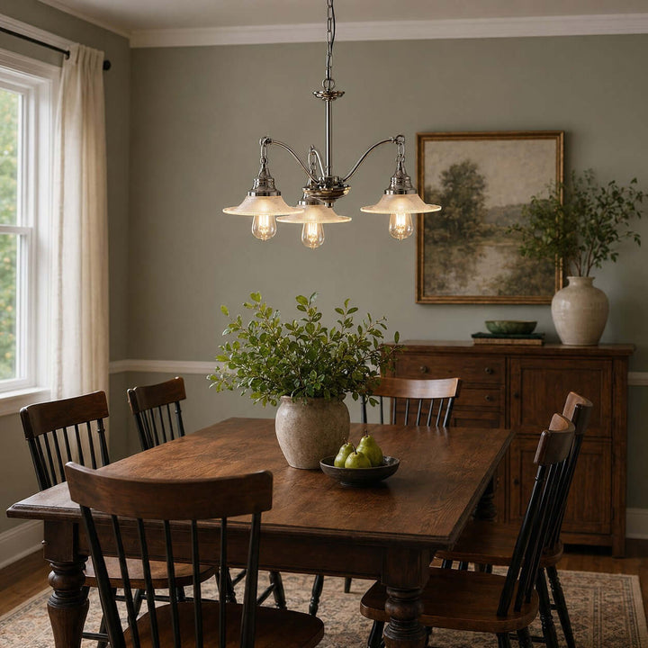 Serelle Ribbed Glass Chandelier for French Style Interiors | Vinlighting