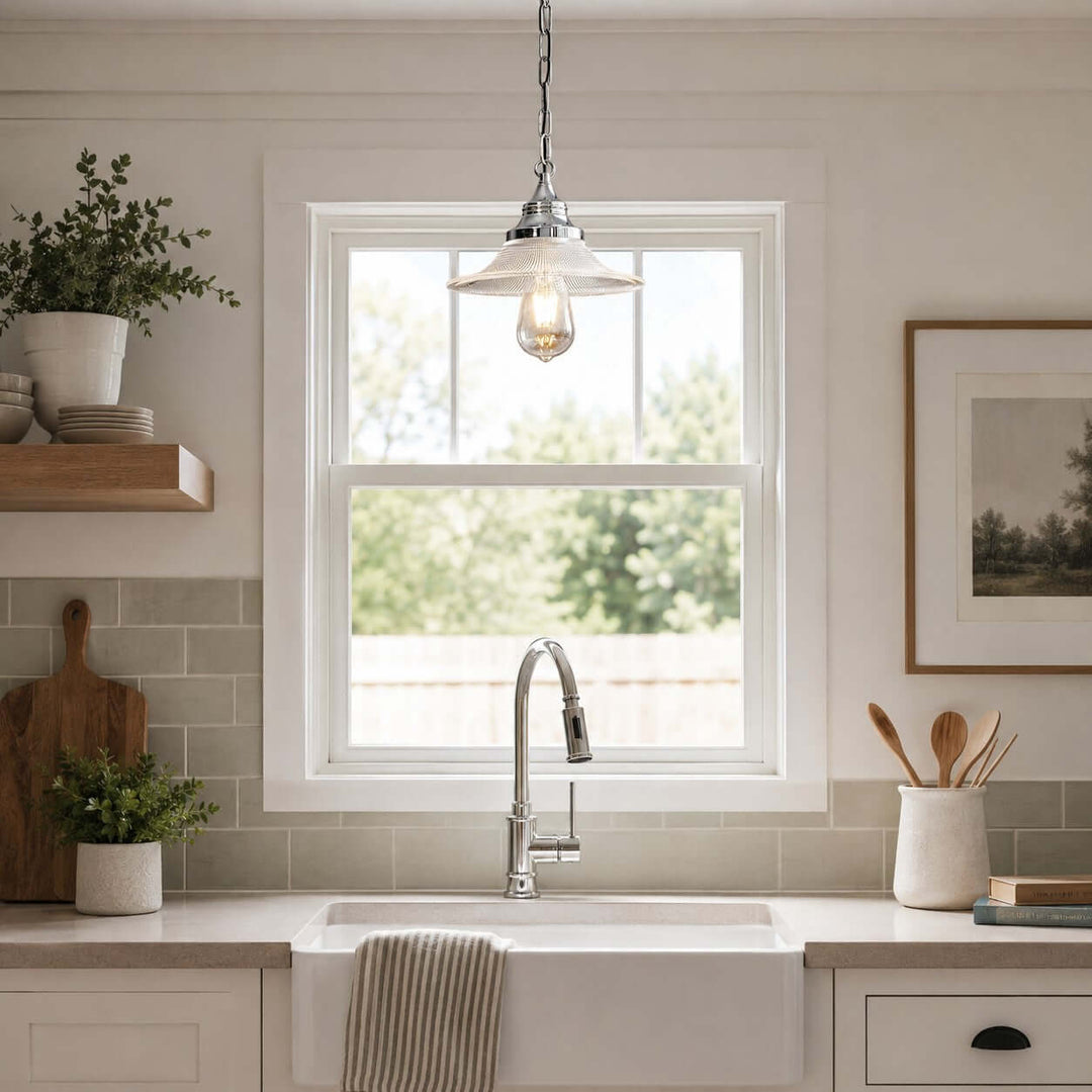 Serelle French Glass Pendant Light for Kitchen Island Decor Style | Vinlighting