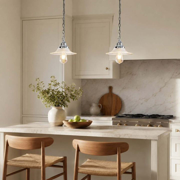 Serelle French Glass Pendant Light for Kitchen Island Decor Style | Vinlighting