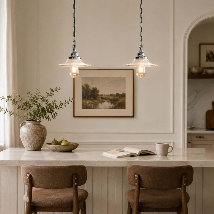 Serelle French Glass Pendant Light for Kitchen Island Decor Style | Vinlighting