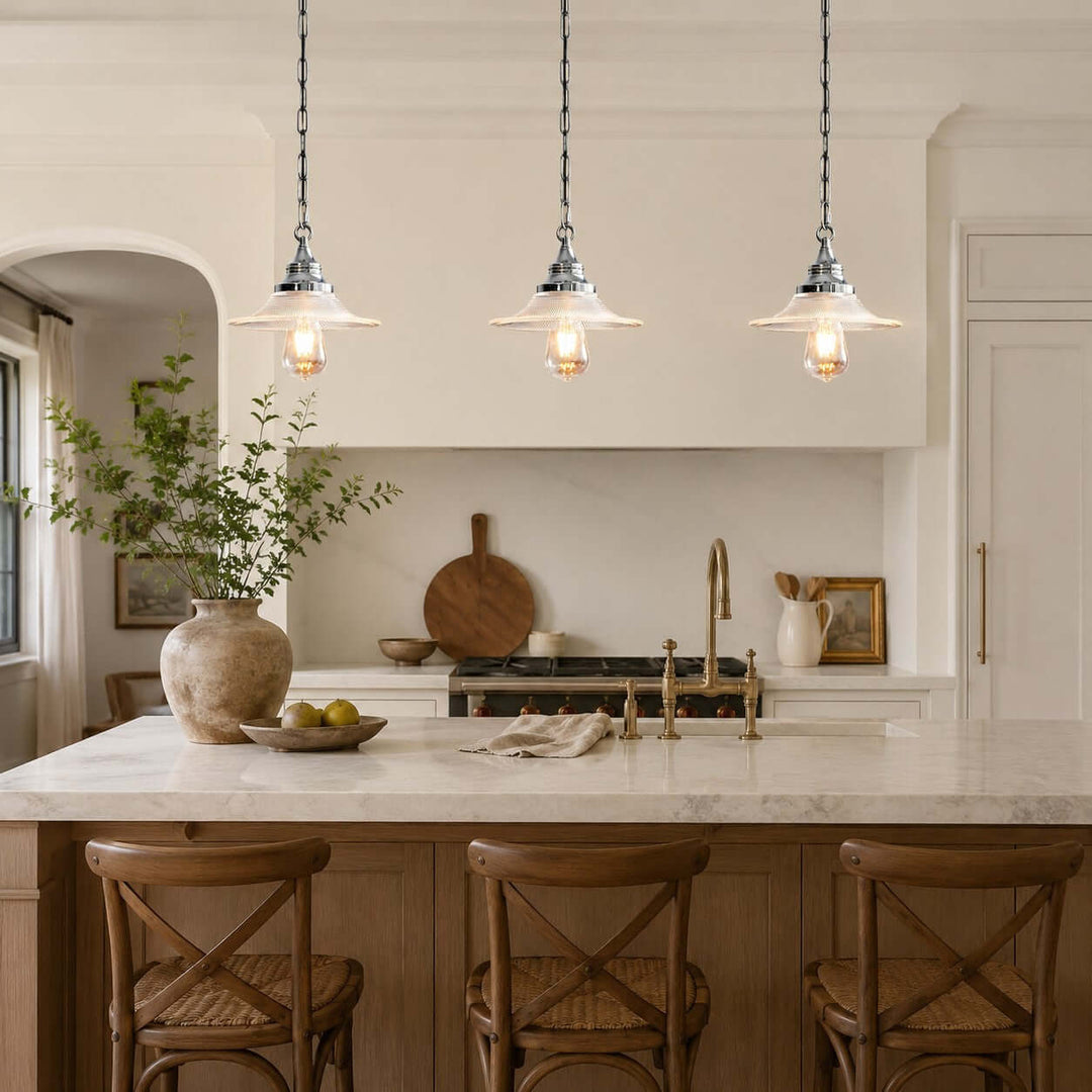 Serelle French Glass Pendant Light for Kitchen Island Decor Style | Vinlighting