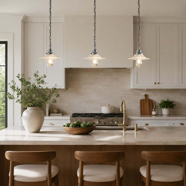 Serelle French Glass Pendant Light for Kitchen Island Decor Style | Vinlighting