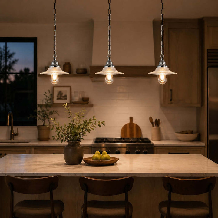 Serelle French Glass Pendant Light for Kitchen Island Decor Style | Vinlighting