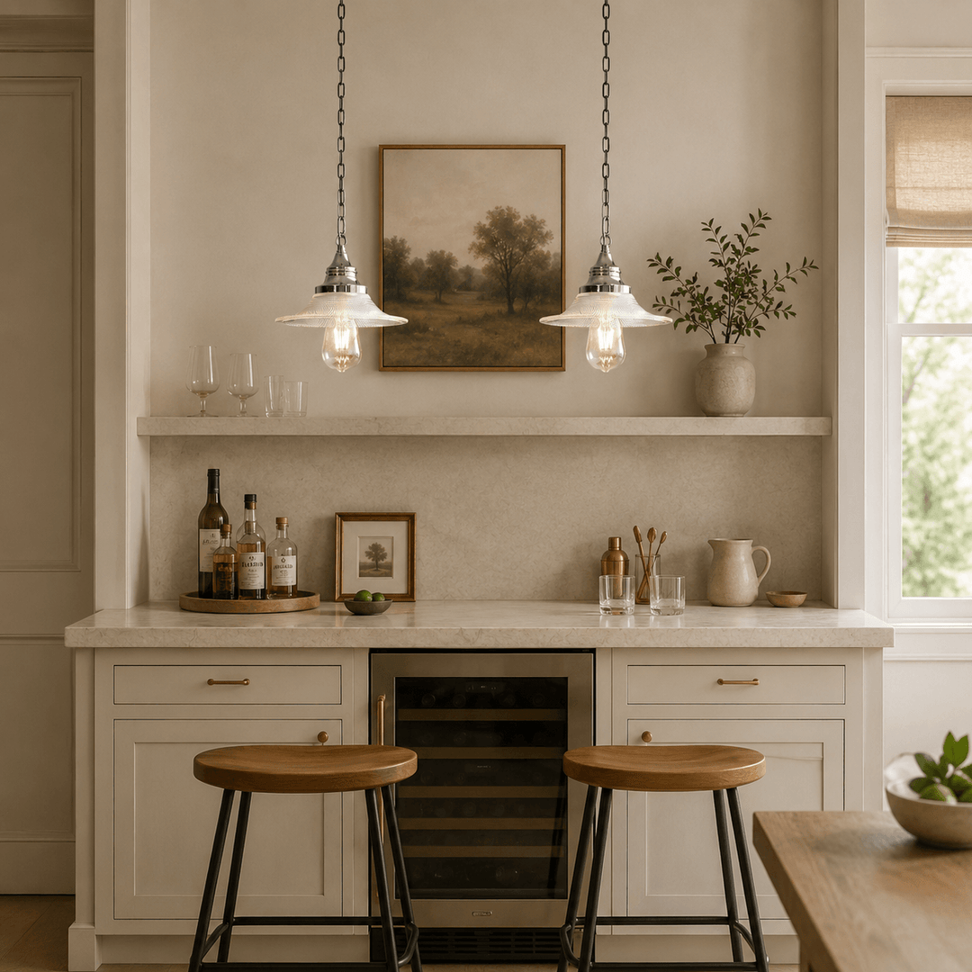 Serelle French Glass Pendant Light for Kitchen Island Decor Style | Vinlighting