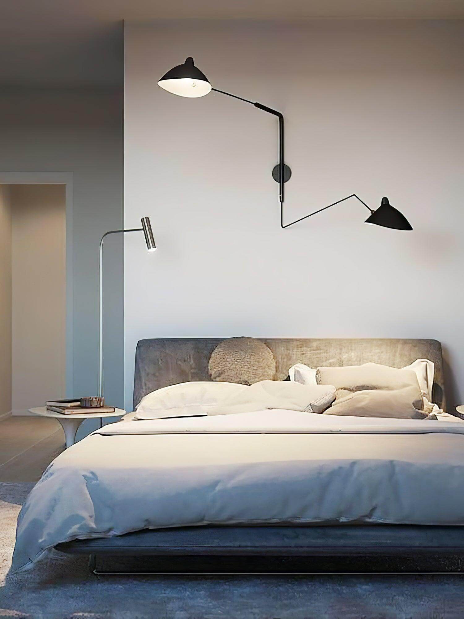 Serge Mouille Black Wall Sconce - Modern Swing Arm – Vinlighting