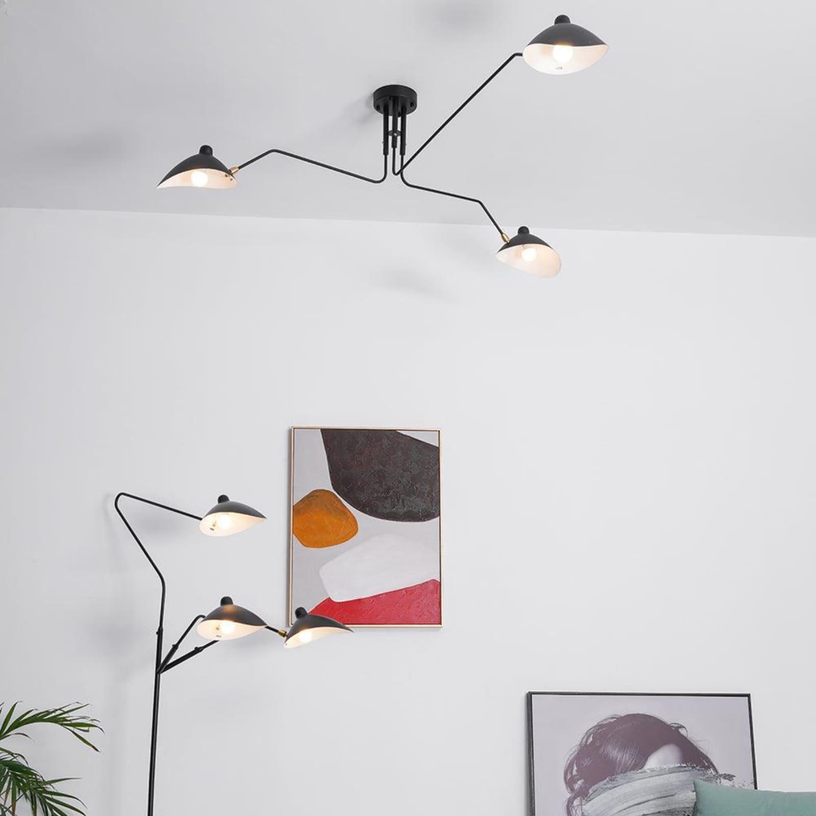 Serge Mouille Ceiling Light – Mid Century Semi-Flush Mount