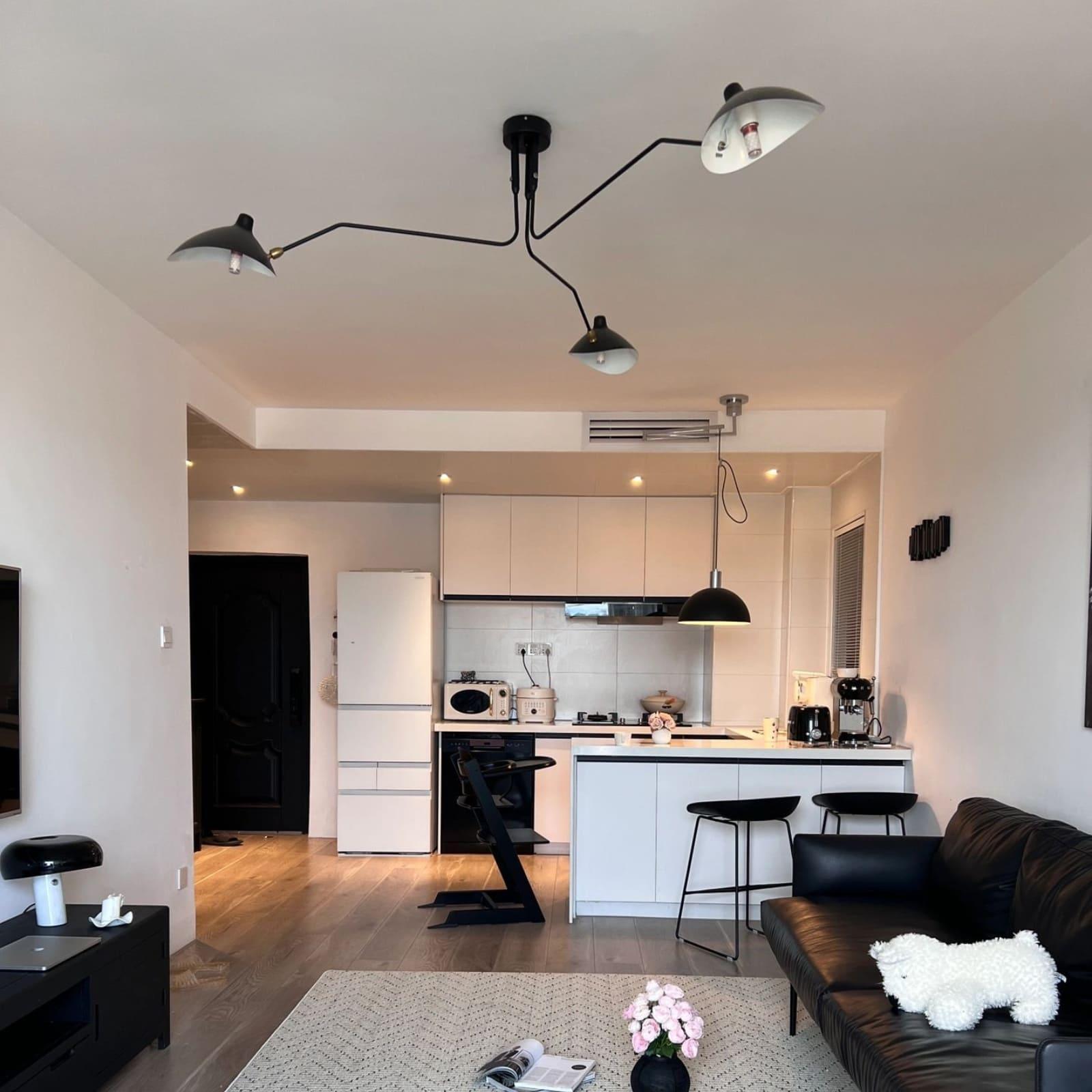 Serge Mouille Ceiling Light – Mid Century Semi-Flush Mount