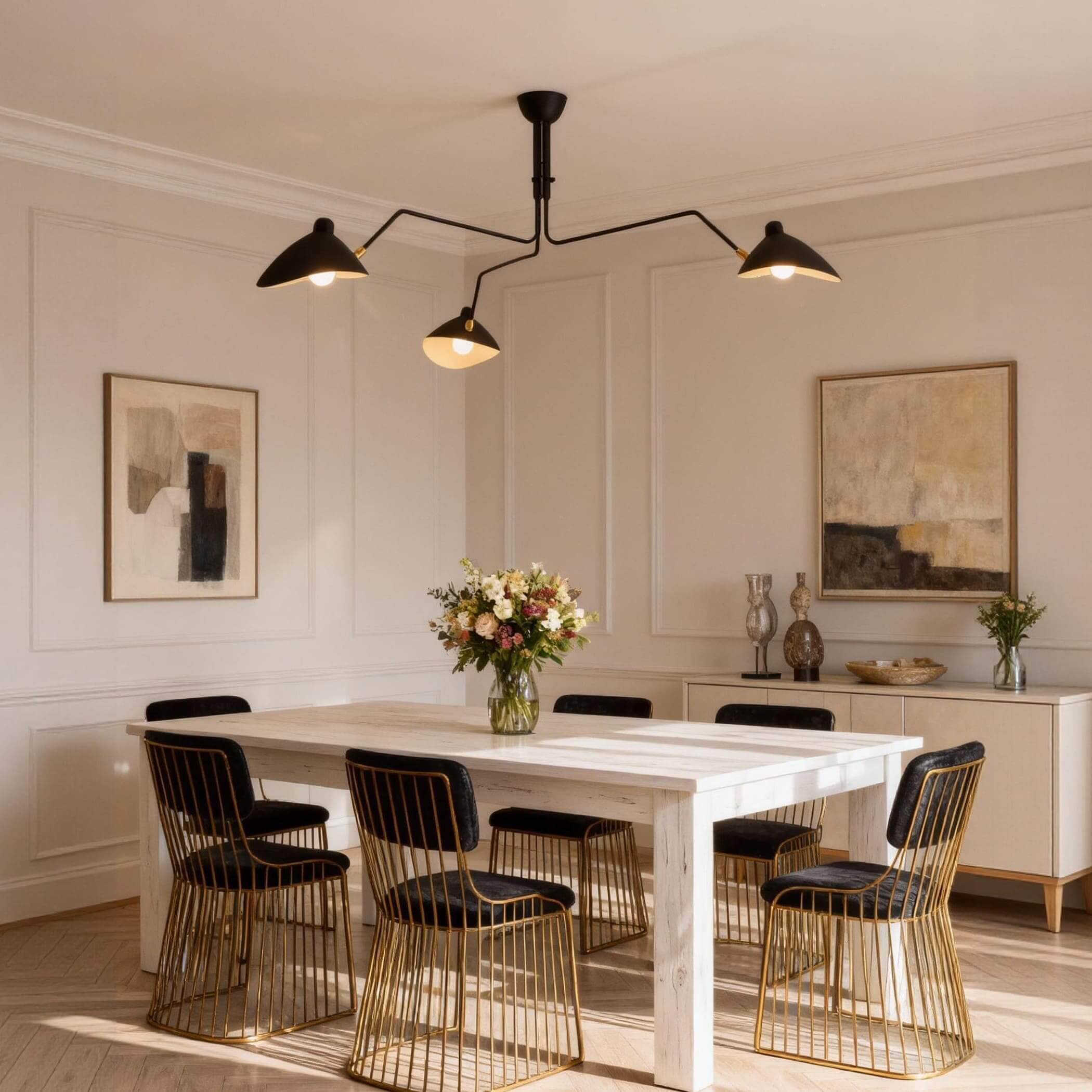 SERGE MOUILLEセルジュムーユceiling lamp Serge Mouille Ceiling Light – Mid Century Semi-Flush Mount