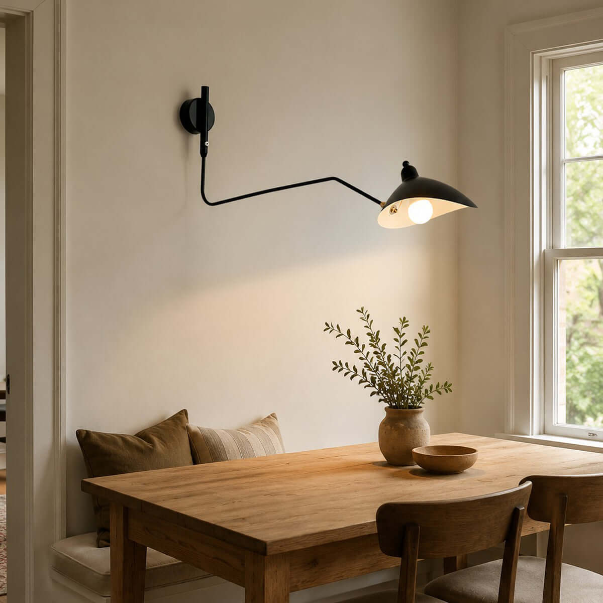 Serge Mouille Black Wall Sconce - Modern Swing Arm – Vinlighting