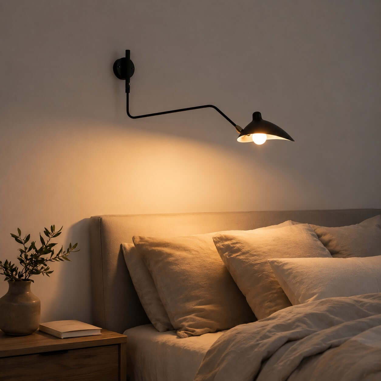 Serge Mouille Black Wall Sconce - Modern Swing Arm – Vinlighting