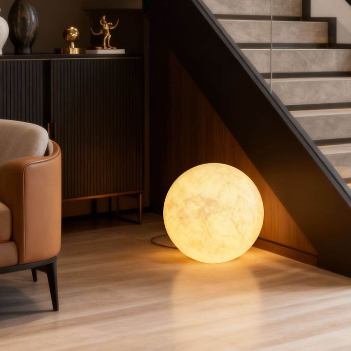 Simulated Moon Floor Lamp – Round Decorative Corner Light