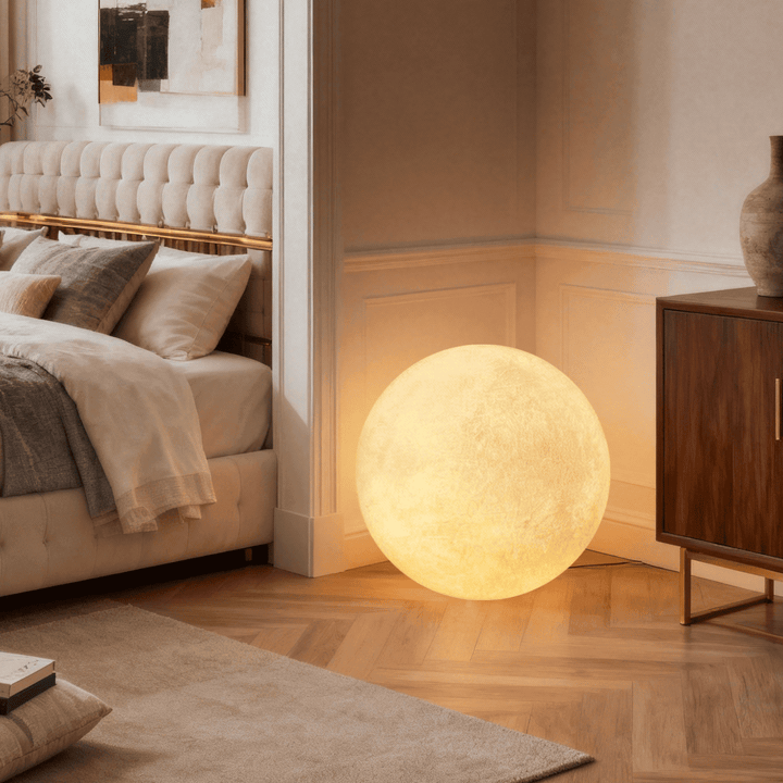 Simulated Moon Floor Lamp – Round Decorative Corner Light