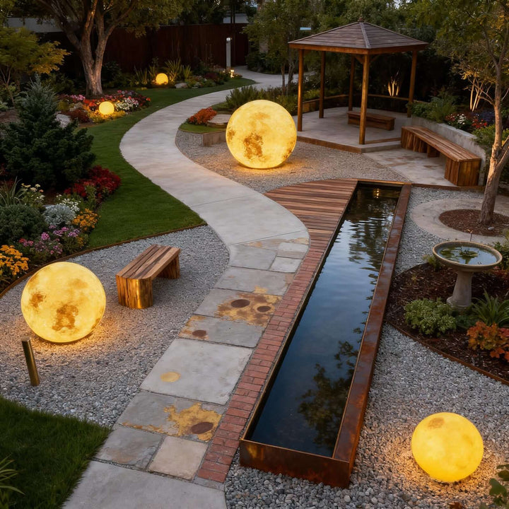 Simulated Moon Floor Lamp – Round Decorative Corner Light
