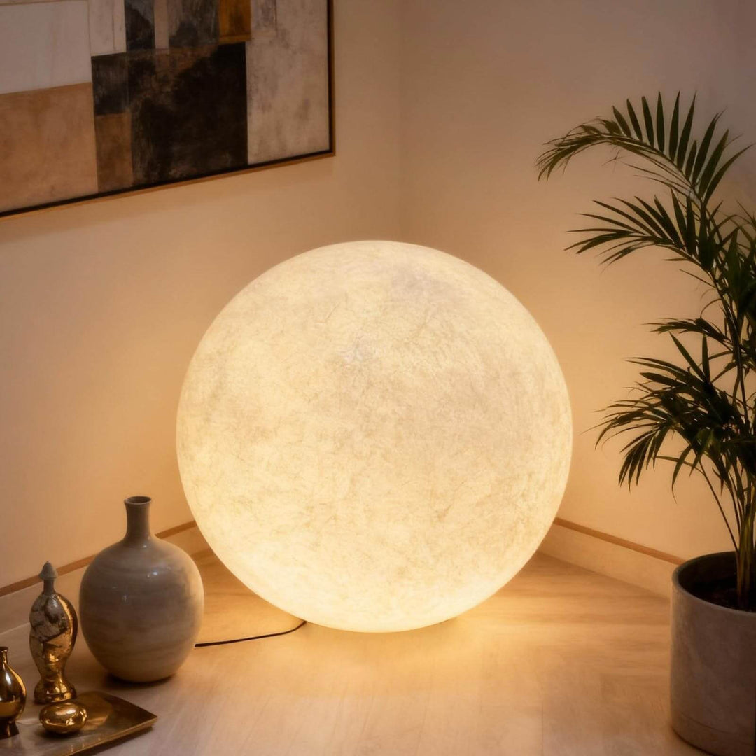Simulated Moon Floor Lamp – Round Decorative Corner Light