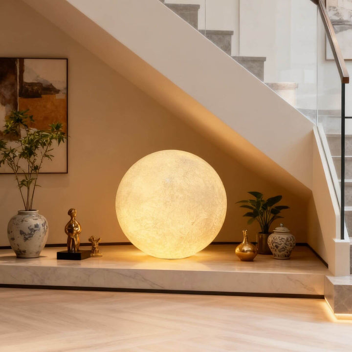Simulated Moon Floor Lamp – Round Decorative Corner Light